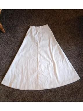Vintage 70s Handmade Hippie Maxi Skirt Cottage Core Ivory Skirt Size XS